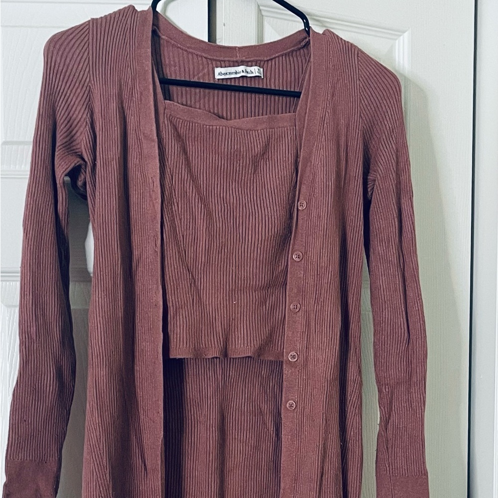 Abercrombie & Fitch Brown Cardigan Sweater